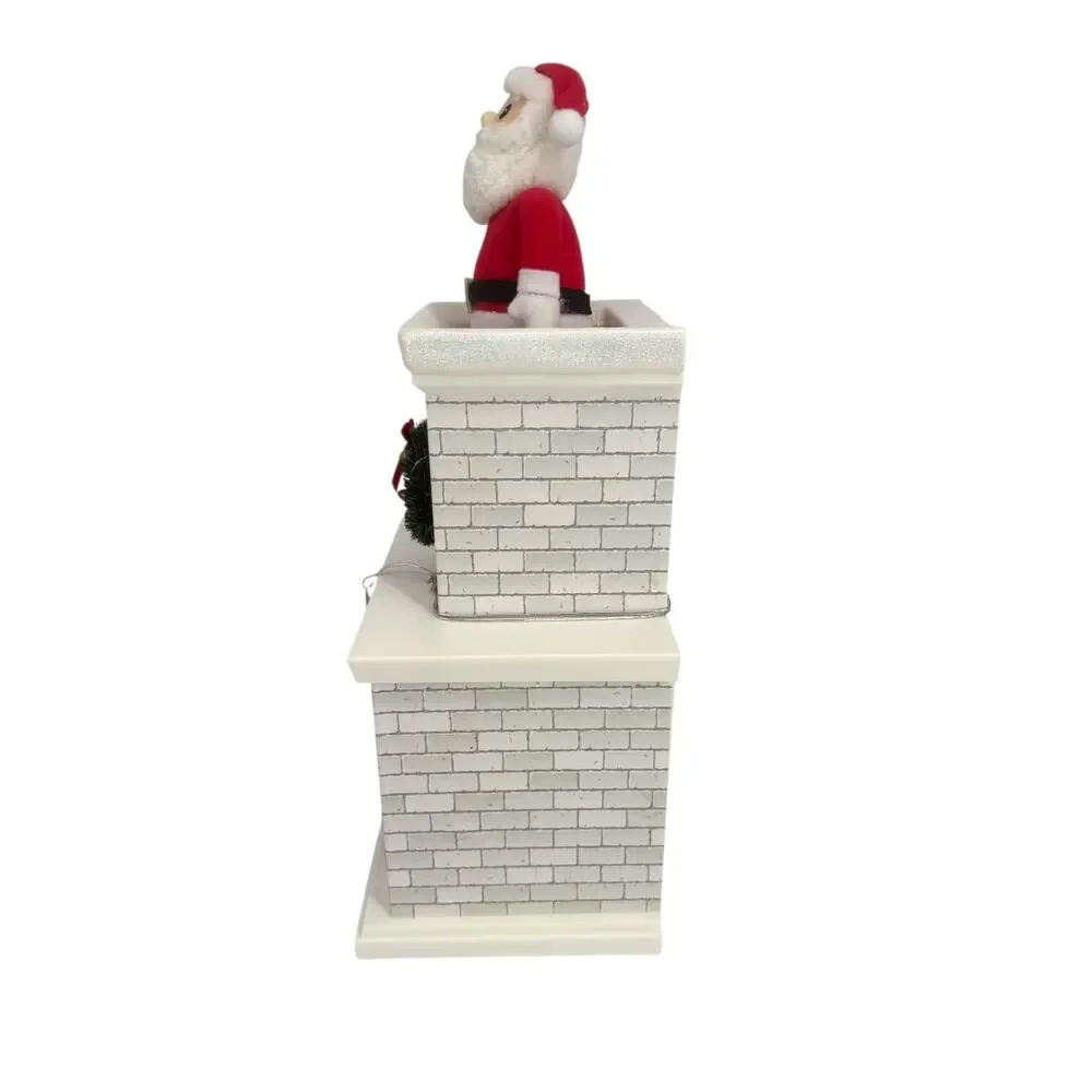 MR. CHRISTMAS Animated Santa White Chimney Motion Activated Musical SEE VIDEO